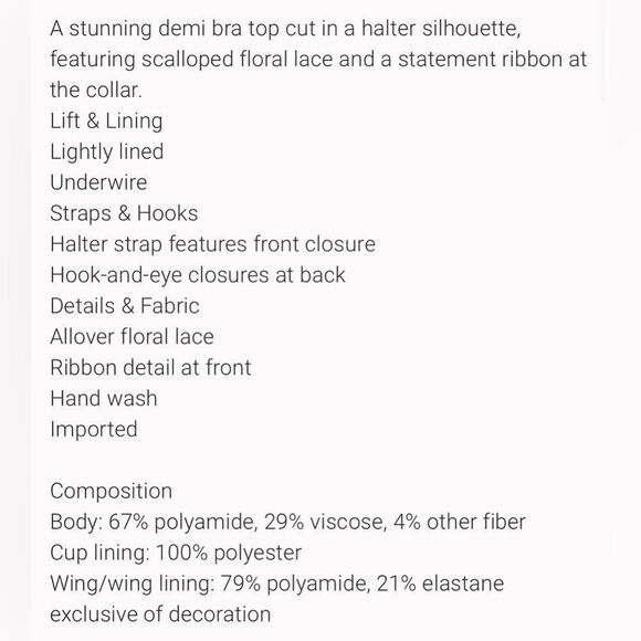 Victoria Secret DREAM ANGELS Lace & Collar Demi Bra Top. NWT 34C - Picture 3 of 4